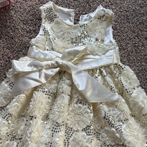 American Princess Cream Floral Sequin Dress